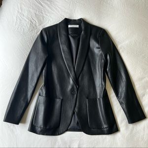 Amanda Uprichard Faux Leather Blazer